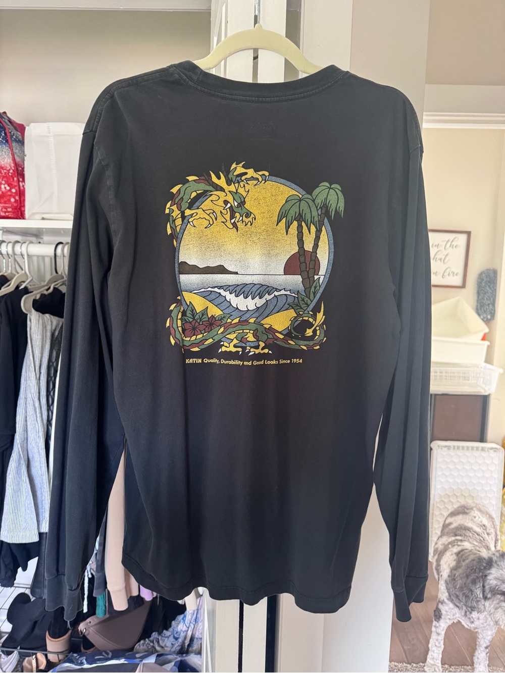 Katin Men's Black Graphic long sleeve Tee - Sunset Wave